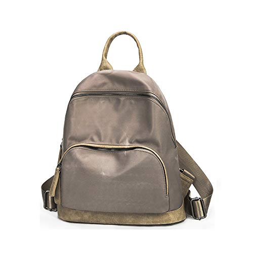WEILLCCE Mochila para Mujer Bolso de Hombro Nylon Impermeable Bolso Escolar Informal Mochilas para Mujer Mochila pequeña Mochila antirrobo (Gris Oscuro)