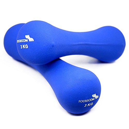 2er Set FOURSCOM® 2x 0,5-2x 5kg Neopren Hanteln „Bone Shape“ Kurzhanteln Gymnastikhanteln, 8 verschiedene Gewichte und Farben zur Auswahl - 2