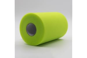 CAIIBTNTGB 91m x 15 cm! Tessuto in rotolo di tulle per decorazioni artigianali Tutu Matrimoni Costumi Gonne Feste Regalo Fiocco baby shower, Molti colori disponibili. (Frutta Verde)