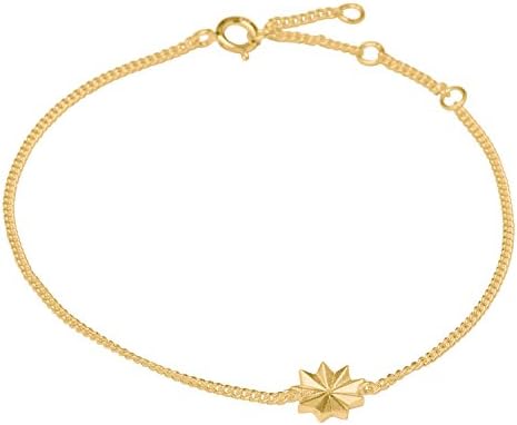 Louise kragh Women's Bracelet into Bloom Flowers Charm Adjustable Bracelet Length Silver 24 K Gold Plated W/IBL0 203g