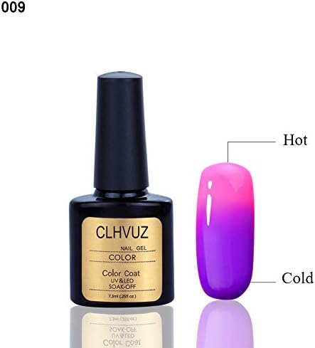 CLHVUZ Temperature Change Color Soak Off UV LED Gel Nail Polish 7.3ML (009)