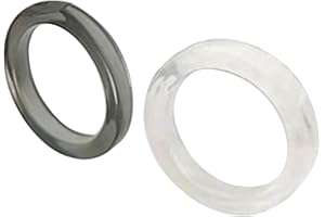 LAOSEP Yichtllk 2X Acrylharzring Farbring Mode Y2K-Stil Zubehör Schmuck Fans Geschenk DIY Fingerringe Ornamente Einfacher Ring, Transparentes Schwarz Plus Verschmiertes Weiß