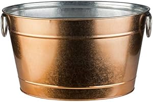 ‎BUDDY´S BAR Buddy´s Bar - Getränkewanne, 11 Liter, Zinkwanne, Getränkekühler, mit Kunststoffeinsatz, hochwertiger Flaschenkühler aus Edelstahl, 40 x 28 cm, Höhe 22 cm, Kupfer