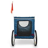 DURAMAXX King Rex Fahrradanhänger Lasten Hänger Hundehänger (mit Hochdeichsel, Laderaum mit 250 Liter Volumen, belastbar bis 40kg, Kugel-Kupplung für Fahrräder mit 26'' - 28'') blau-schwarz -