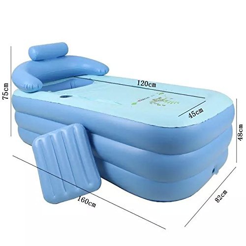 Intime Pliable Gonflable šŠpais Adultes Chauds Baignoire, Enfants Piscine Gonflable, Bleu - 5