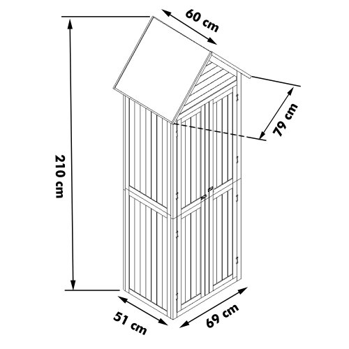Habau 3101 Gartenschrank Spitzdach, 79 x 60 x 210 cm - 4