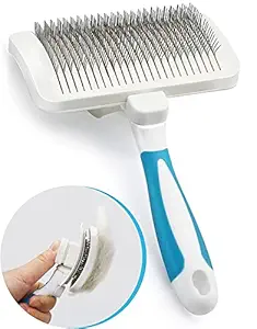 Styllent Slicker Dog Comb Brush, Pet Grooming Brush, Daily Use to Clean Loose Fur & Dirt, Great for Dogs and Cats With Medium Long Hair - Blue & White