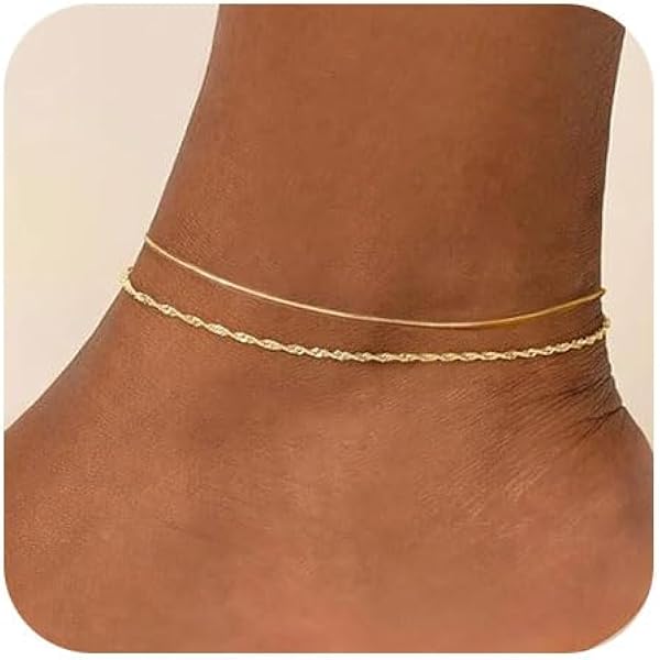 TINGN Bracelet De Cheville Pour Femme Plaqué Or 14 Carats / Silebr CZ