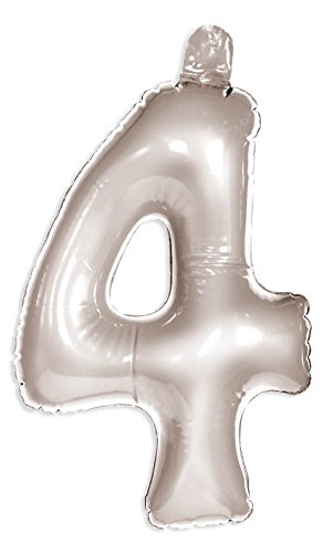 Aufblasbare silberne Zahl 35 cm