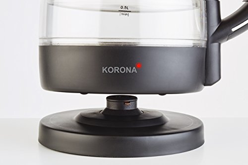 Korona – Doppelwandiger Wasserkocher 20610 I 1,0 Liter I LED Beleuchtung I 360 ° I 1600 W I Schwarz - 3