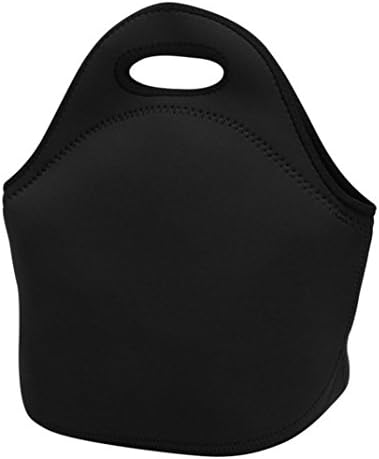 TIREOW Fashion Neoprene Lunch Tote Bag Insulated Waterproof Lunch Box for Women Adults Kids (Black)