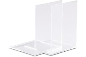 MAUL Serre Livre en Acrylique (2 pièces) 12x12x17 cm | Organisateur, cale Livre pour l'etagere, Le Bureau et la Maison | Presse Livre élégant, protège Les Meubles | Transparent