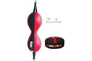 MAXX PRO BOXING GEAR TWIN Double End Bag Floor to Ceiling Ball Punch Bag With Ropes Hooks + Anchor DB
