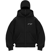 Balaclava zipper Hoodie for men 400 GSM Heavyweight Ninja Hoodies
