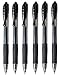 Price comparison product image 2X Black Fine Retractable Gel Ink Pen Rollerball 0.7mm Nib Tip 0.39mm Line Width Refillable (Pack of 6)