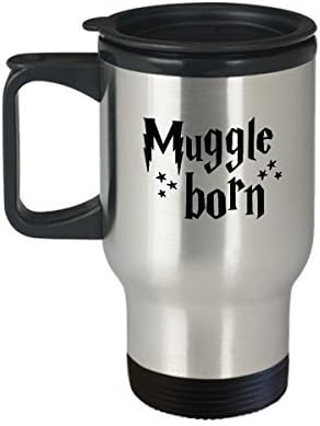 Muggle Born Coffee Travel Mug, Insulated Stainless Steel Tumbler, Harry Potter Themed Fan Gift