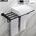 Produktbild BATHAE Wand New Style Badezimmer befestigtes Chrom/Schwarz Orb Handtuchhalter Bad Doppel-Handtuchhalter Regal mit Bar Badezimmer Zubehör 49011, B-Art-Kugel-Schwarz