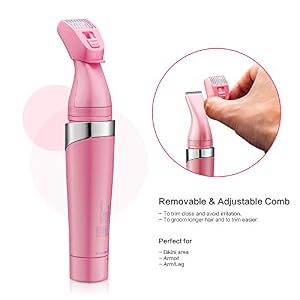 Bikini Trimmer, 4 in 1 Women Shaver Eyebrow Trimmer Nose Trimmer Battery Operated Bikini Grooming Kit Mini Portable… - Image 3