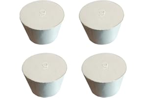 HeyWin Labor Gummistopfen,9#,4 Stück,Vollgummi Stopfen Konisch Gummistopfen, werden für das Versiegeln von Ballonflaschen im Labor verwendet