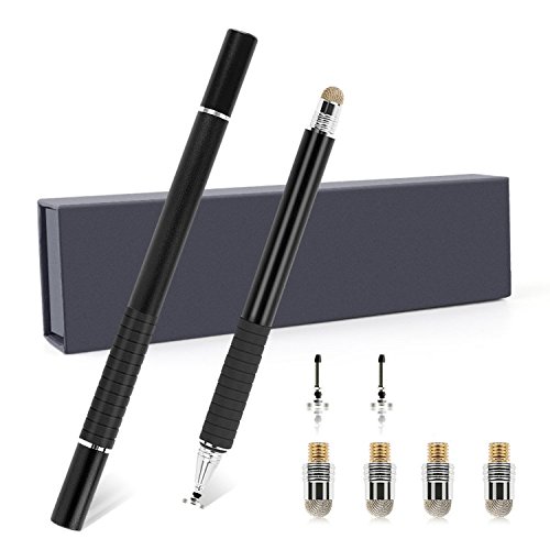 Active Eingabestift, FusionTech® Slim Lang 2 in 1 kapazitiver Eingabestift Touch Pen [Präzisions Stylus], Universal Präzise Touch Bildschirm Sensitive Stylus Stifte mit feiner Faser Tipps, für alle Smartphones, Samsung Tablets, Kindle Fire, Apple iPad, Android Gerät, Google Nexus, Samsung Galaxy, HTC [2-Pack]
