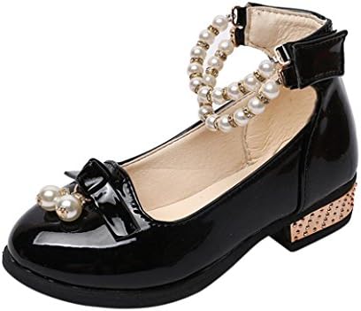 Baby Fashion Sneaker Child Girls Toddler Casual Single Leather Pearls Pricness Shoes Party Dress Flat Casual Shoes Low Heels Solid Color Walking Shoes Shool Shoes