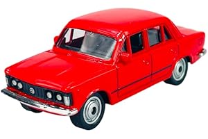 DROMADER Welly FIAT 125 czerwony Polski FIAT 125p 1/60 1:60 7 cm model Auto Die Cast nowy w pudełku