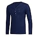 Produktbild JUSTSELL Langarmshirts T Shirt Herren Herbst Winter,Männer Einfarbig Bluse V-Ausschnitt Pullover Button-down Tops Öffnen Saum Oberteile Slim Hüftslip Pullover Casual T Shirt