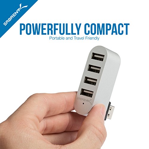 Sabrent USB HUB – Premium 4-Port Mini USB 2.0 Aluminum drehbare Hub [90 ° / 180 ° Grad drehbar] (HB-UMMC) - 7