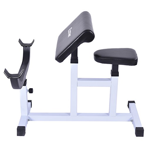 Costway®Curlbank Bizepsbank Scottbank Curlpult Hantelset Trainingsbank Kraftstation Hantelablage Hantelbank verstellbar - 5