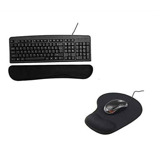 TRIXES Almohadilla de gel para teclados y alfombrilla para el rat n con
soporte para la mu eca en negro