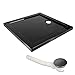 Produktbild Rapid Teck® Duschwanne ABS Duschtasse schwarz 100 x 100 x 4 cm inkl Ablaufgarnitur, sehr Flach Glasfaser verstärkte Wanne Hochglanz