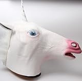 Signstek--Tiermaske aus Gummi/latex für Kostüm Halloween Karneval Fasching (Einhorn) - 