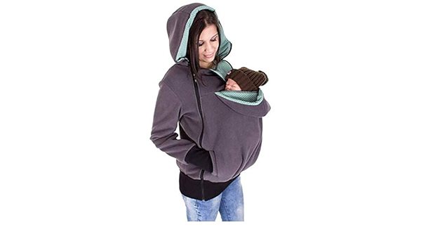 Blousons Et Vestes Vetements 3 En 1 Garder Au Chaud Maman Veste De Maternite Manteau De Grossesse A Glissiere Polaire Pour Maman Et Bebe Qtdz Sweat A Capuche Kangourou Porte Bebe Pour Femme
