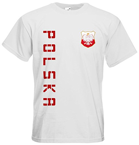 Polen Polska EM 2016 T-Shirt Trikot Name Nummer (Weiß, XXL)