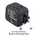 Produktbild Universellen Reise-Adapter Mit 2 USB Ladegerät Reisestecker Adapter World Travel Adapter für Weltweit 150 Ländern mit EU/UK/US/AU Ladeschächte Universal AC Steckdose-2 Sicherung(schwarz)