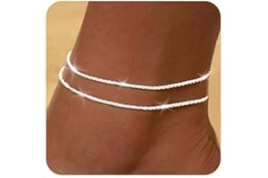 ZHESHY Pulseras Tobilleras Plata Dorado para Mujeres Multicapa Tobillera 18 Quilates con Corazón Cruz Cuentas Ajustable Impermeable Moda Joyería Tobilleras Verano Playa para Mujeres y Niñas Regalos