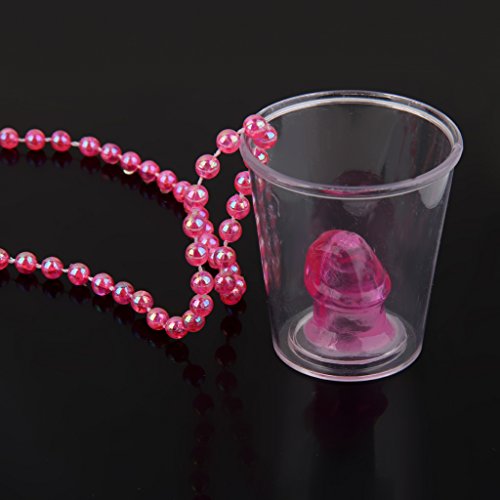 Gazechimp Willy Shot Glas Schnapsglas mit Rosa Kette Schnaps Becher Junggesellinnenabschiede Party Trinkbecher Gag Fun Scherzartikel Party