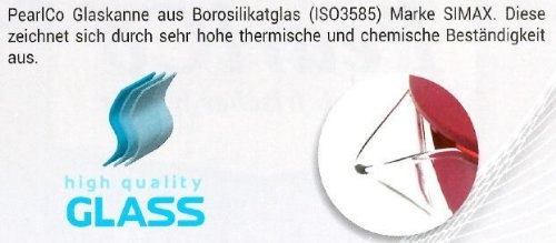 PearlCo Glas-Wasserfilter (weiß) inkl. 1 classic Filterkartusche (kompatibel mit Brita Classic) - 5