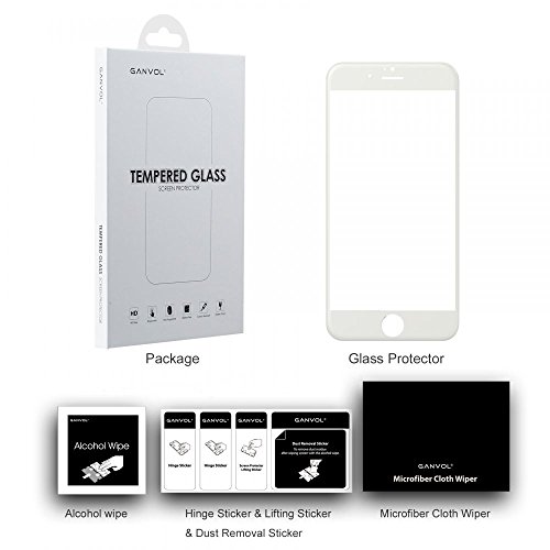 Ganvol Panzerglasfolie Apple iPhone 6 / 6S 3D Touch kompatible Schutzglas Panzerfolie (Es schützt den ebenes Display und gekrümmten Rand), Weiß - 8