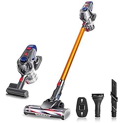 Aspirateur Balai Sans Fil 3 en 1 Balai Aspirateur, 9KPa Forte Aspiration, 2 Vitesses Aspirateur sans fils, 2200mAh Lithium-ion Batterie, 45Min Temps de Nettoyage, Montage-mural