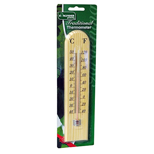 Kingfisher Traditionelles Thermometer aus Holz