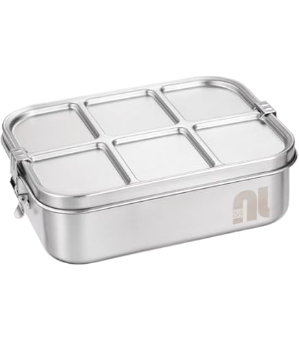 ECO Brotbox Bento Flex lekvrije broodtrommel van roestvrij staal, lunchbox zonder schadelijke stoffen, vaatwasmachinebestendig, met 1,3 l vulvolume, om eten of thuis te bewaren