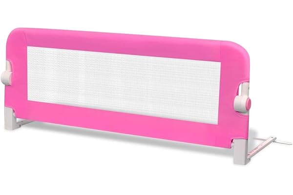 vidaXL Barrière de Lit d'enfants Rose Protection Garde de Sécurité de Lit Bébé