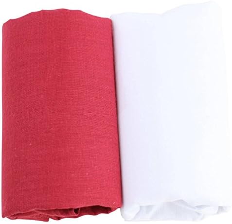 White/Red Classic Plain Handkerchief Set by David Van Hagen