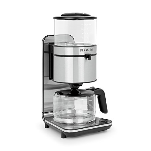 Klarstein Soulmate - Machine à café, Cafetière filtre 10 tasses, Puissance de 1800 W, Volume de 1,25 L, Verre & inox