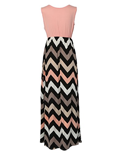 Sommerkleid Damen Partykleid Lang Chiffon High Waist Striped Sleeveless Beach Kleid Elegant – Très Chic Mailanda - 4