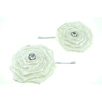 clarigo, Haarnadel, Haarklammer, Haarklemme, Blüte, Strass, weiß, Hochzeit, Kommunion, Blumen, Blumenmädchen