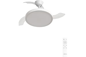 CREATE / WIND CLEAR STUDIO M/Ventilateur de plafond avec lumière blanc avec télécommande / 40W, Ø108 cm, 6 vitesses, pales rétractables, 3 températures de lumière, fonction été-hiver
