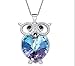Produktbild Eule Kristall 925 Sterling Silber Damen Halskette Anhänger mit Swarovski Elements Schmuck,3