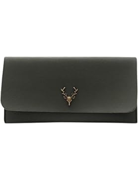 JERFER Art und Weisefrauen Leder Mappen Kupplungs Karten Halter Geldbeutel Zero Mappen Beutel